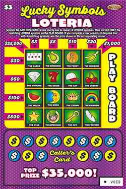 Lucky Symbols Loteria scratchcard - game number #1089 - front
