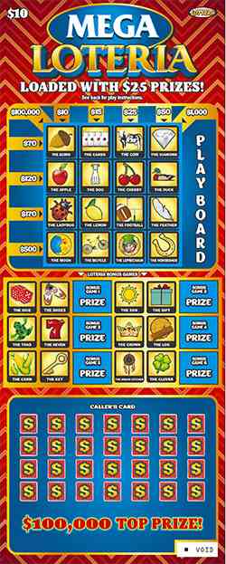 Mega Loteria scratchcard - game number #1064 - front
