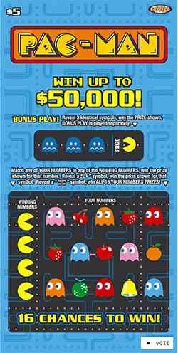 Pac-Man scratchcard - game number #1396 - front