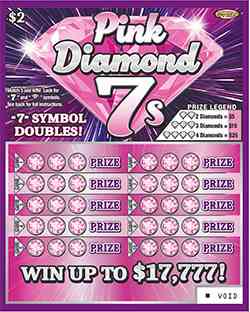 Pink Diamond 7S scratchcard - game number #1339 - front