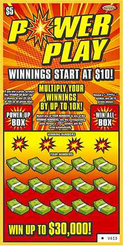Power Play scratchcard - game number #1048 - front