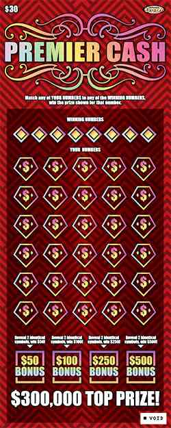 Premier Cash scratchcard - game number #1286 - front