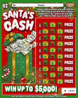 Santa's Cashnew! scratchcard - game number #1102 - front