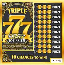 Triple 777 scratchcard - game number #1324 - front