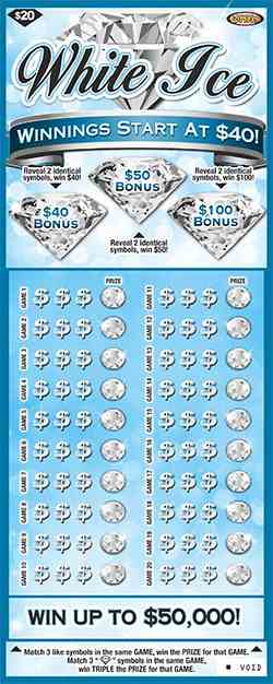 White Ice scratchcard - game number #1319 - front