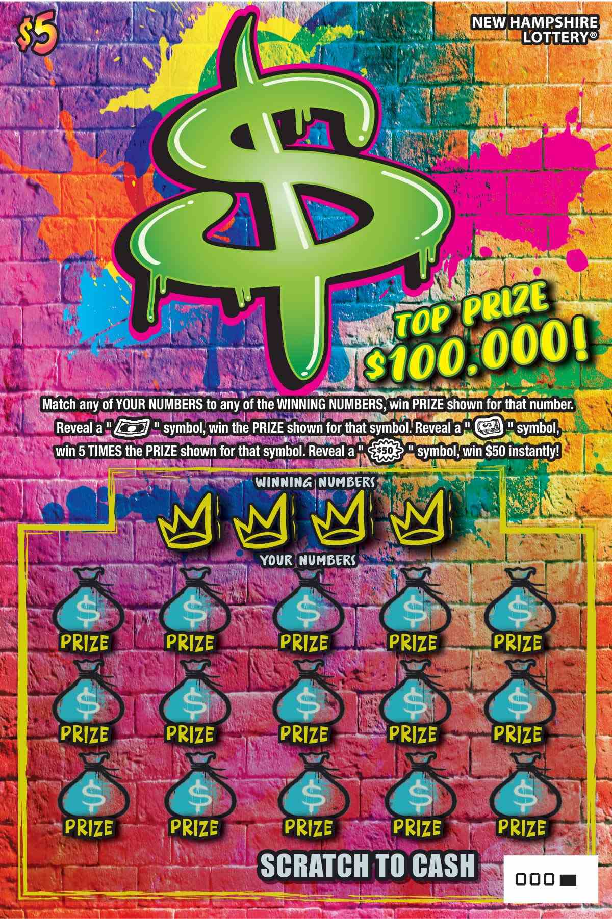 $ (Money) scratchcard - game number #1671 - front
