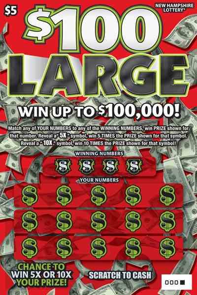 $100 Large scratchcard - game number #1602 - front