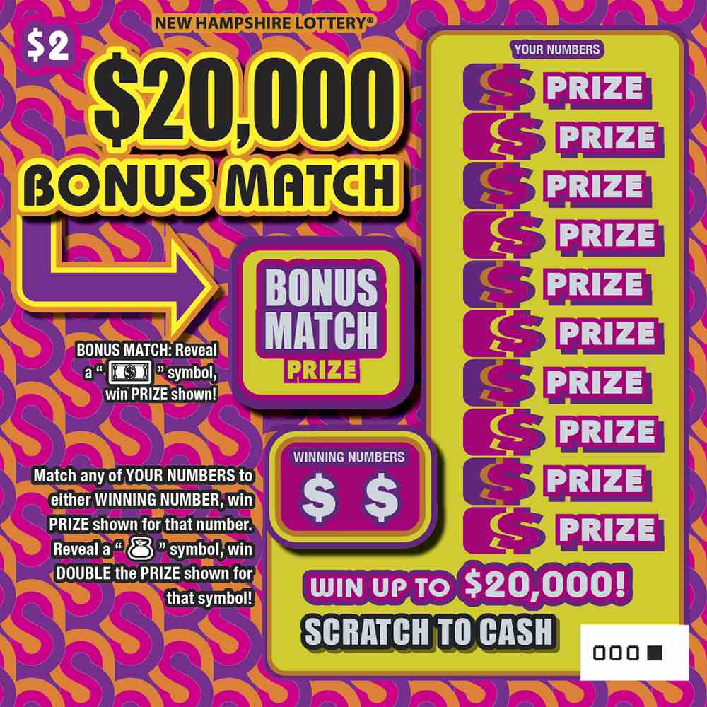 $20,000 Bonus Match scratchcard - game number #1638 - front