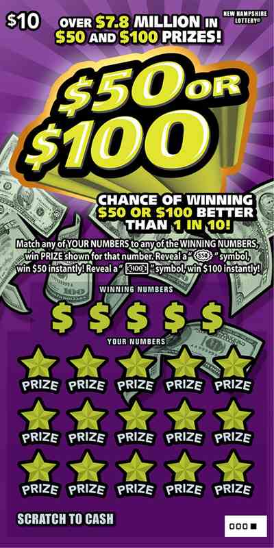 $50 or $100 Series IV scratchcard - game number #1558 - front