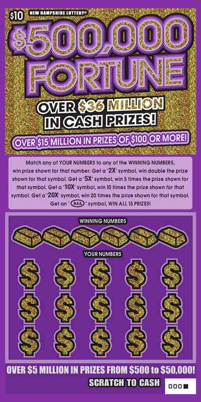 $500,000 Fortune Series II scratchcard - game number #1434 - front