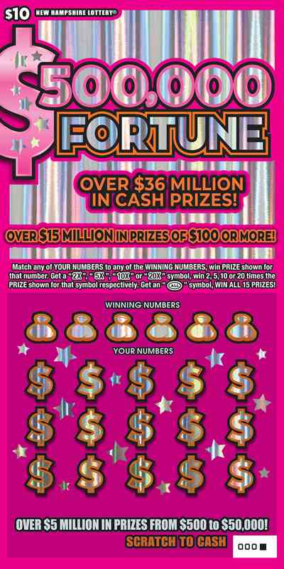 $500,000 Fortunes Series IV scratchcard - game number #1624 - front