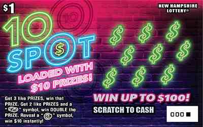 10 Spot scratchcard - game number #1547 - front