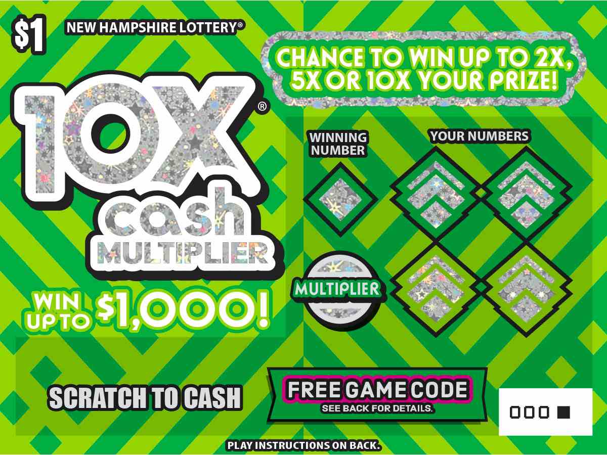 10X® Cash Multiplier scratchcard - game number #1663 - front