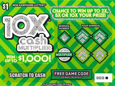 10X® Cash Multiplier scratchcard - game number #1663 - front