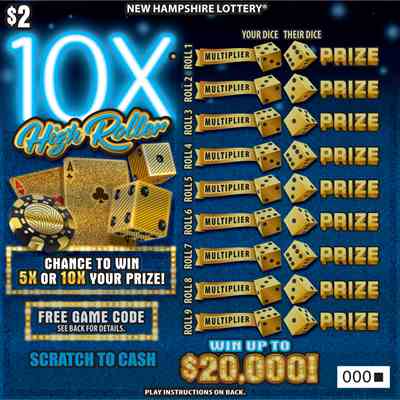 10X High Roller scratchcard - game number #1584 - front