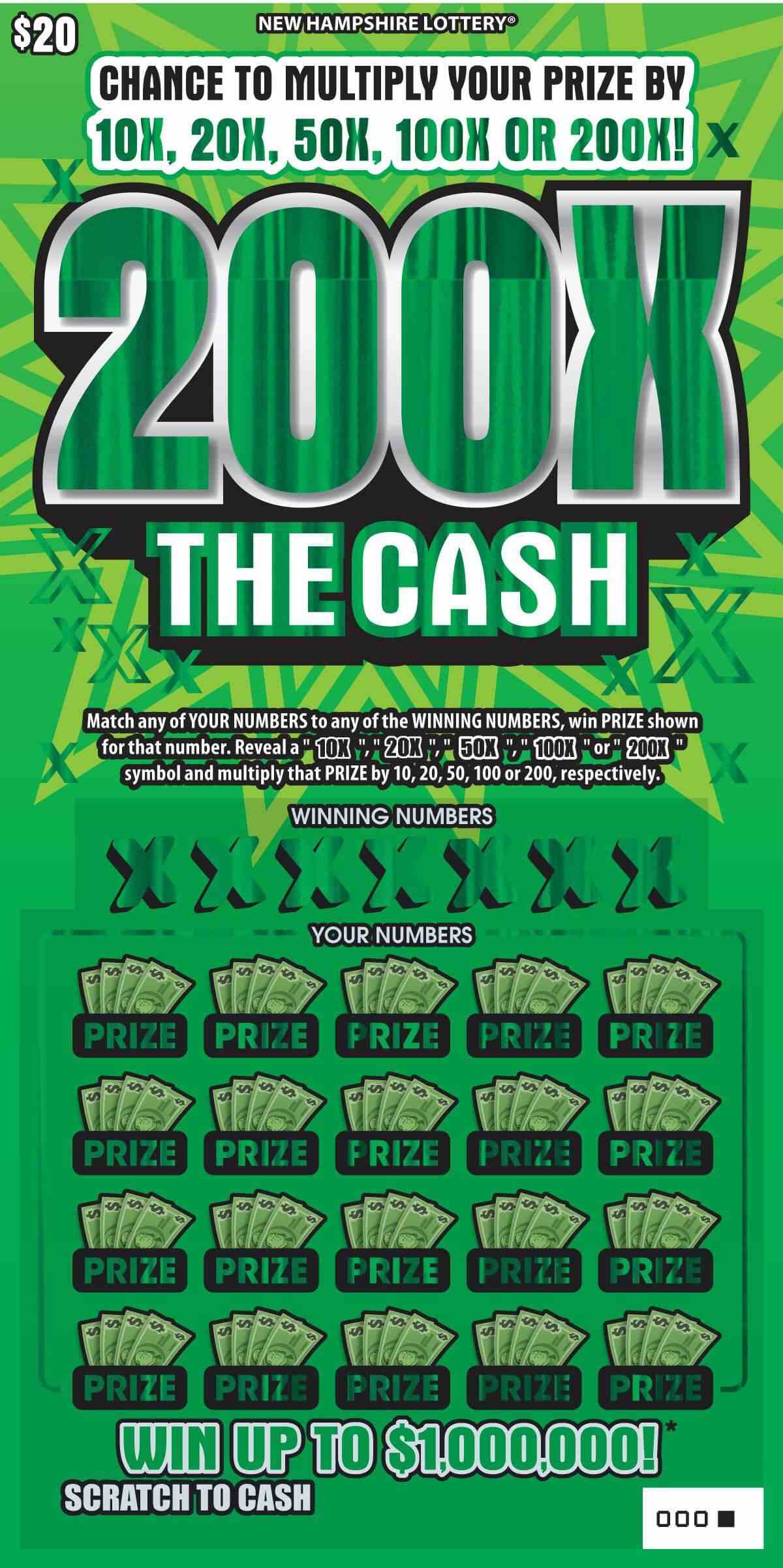 200X The Cash scratchcard - game number #1609 - front