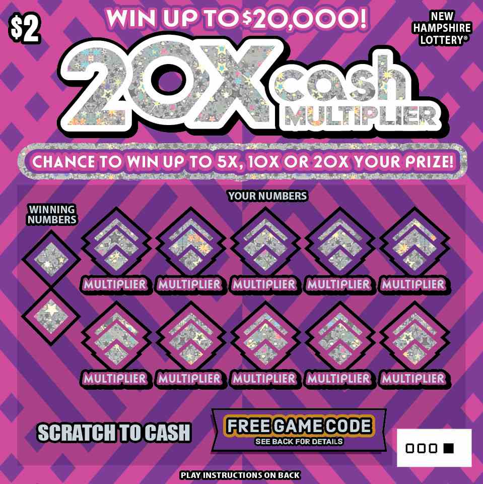 20X® Cash Multiplier scratchcard - game number #1664 - front