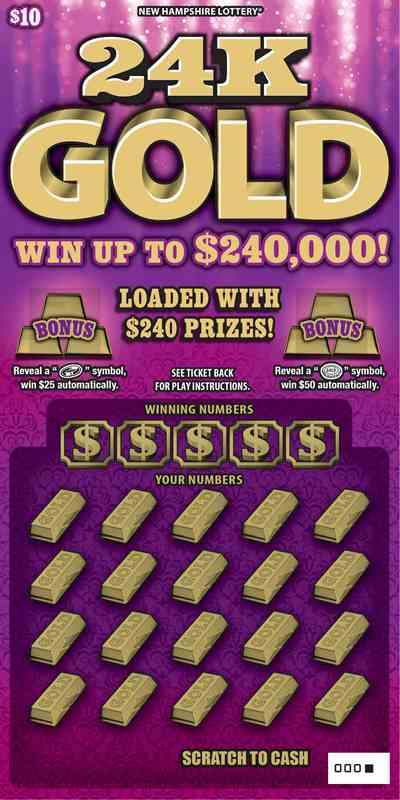 24K Gold scratchcard - game number #1662 - front