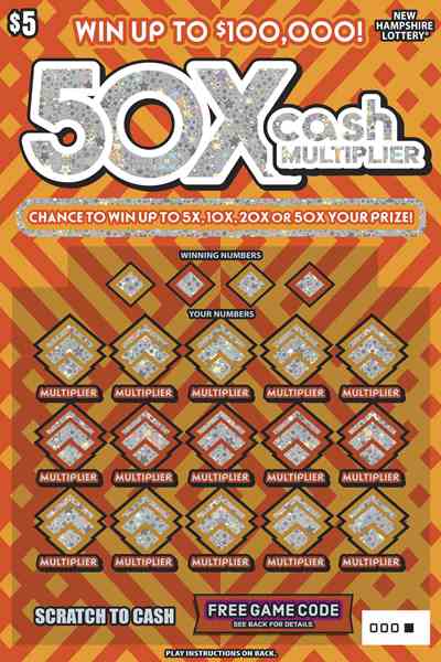 50X® Cash Multiplier scratchcard - game number #1665 - front