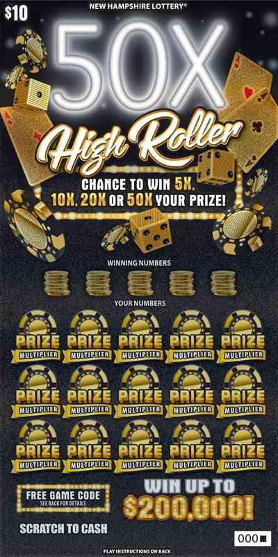 50X High Roller scratchcard - game number #1586 - front