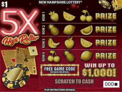 5X High Roller scratchcard - game number #1583 - front