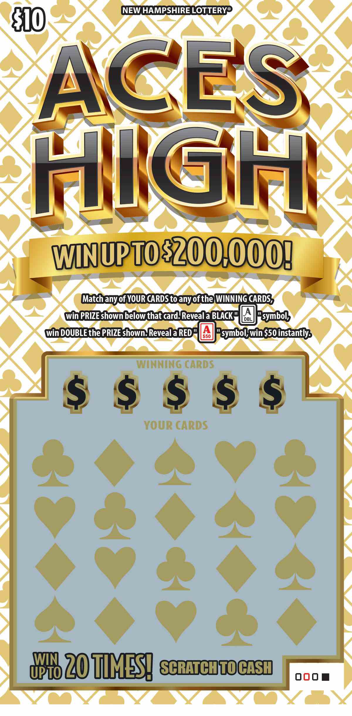 Aces High scratchcard - game number #1669 - front