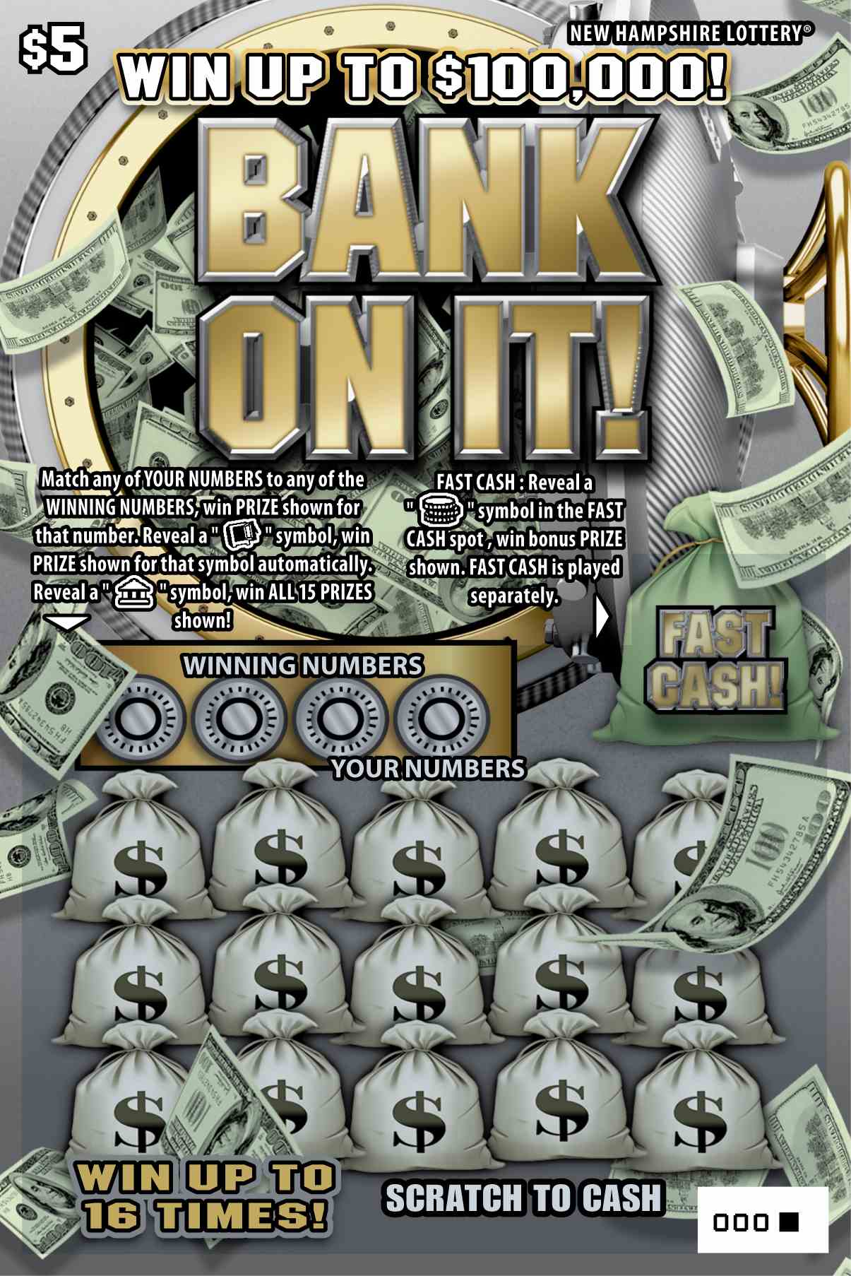 Bank On It! scratchcard - game number #1645 - front