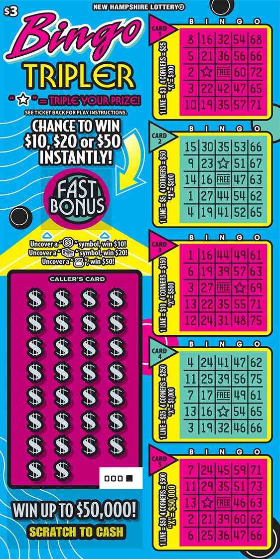 Bingo Tripler scratchcard - game number #1596 - front