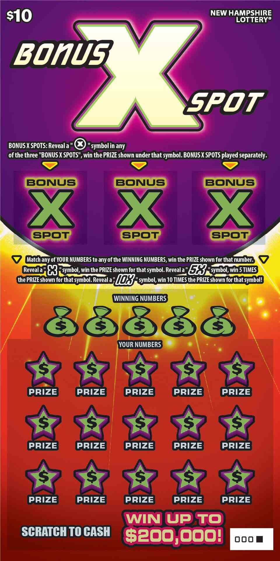 Bonus X Spot scratchcard - game number #1546 - front