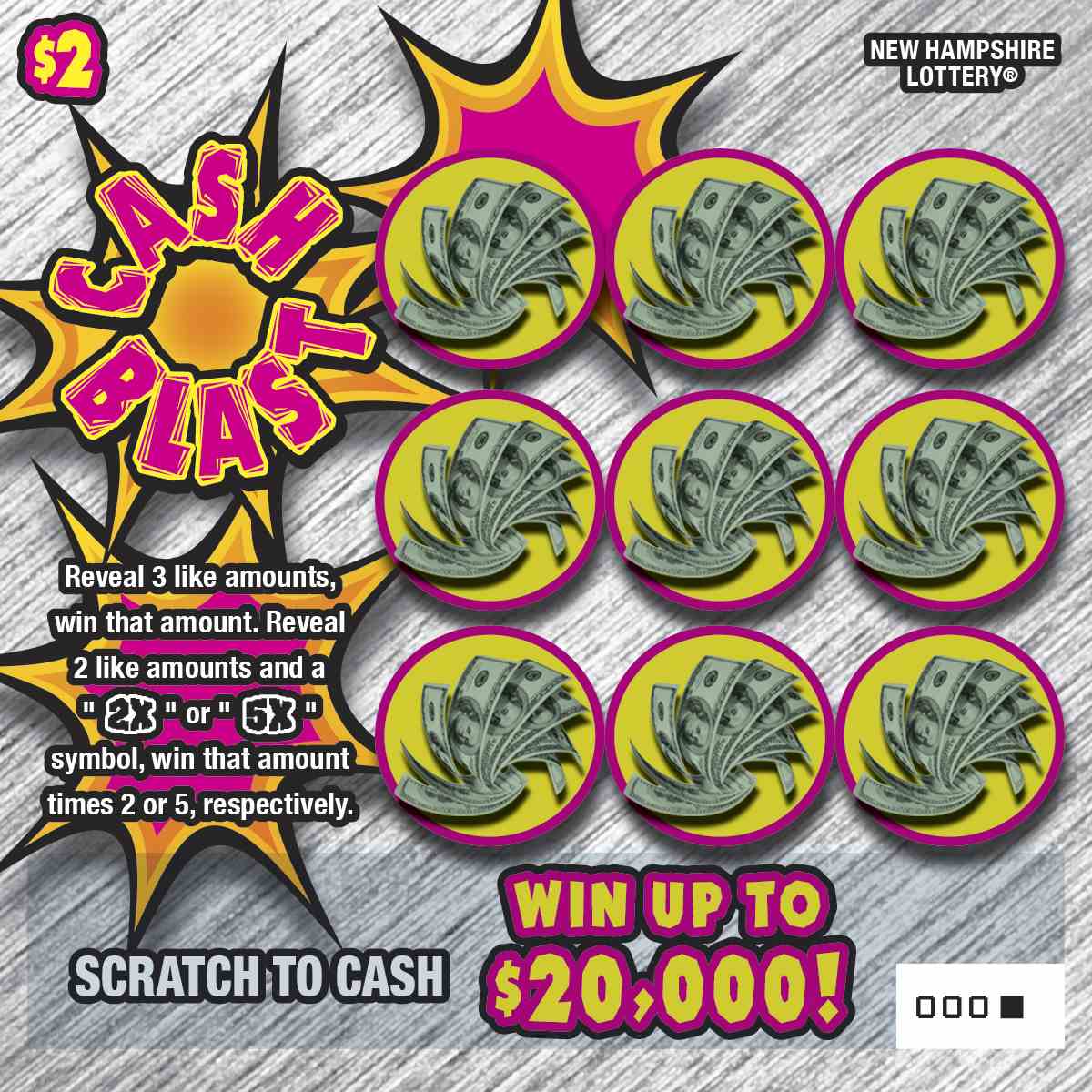 Cash Blast scratchcard - game number #1625 - front