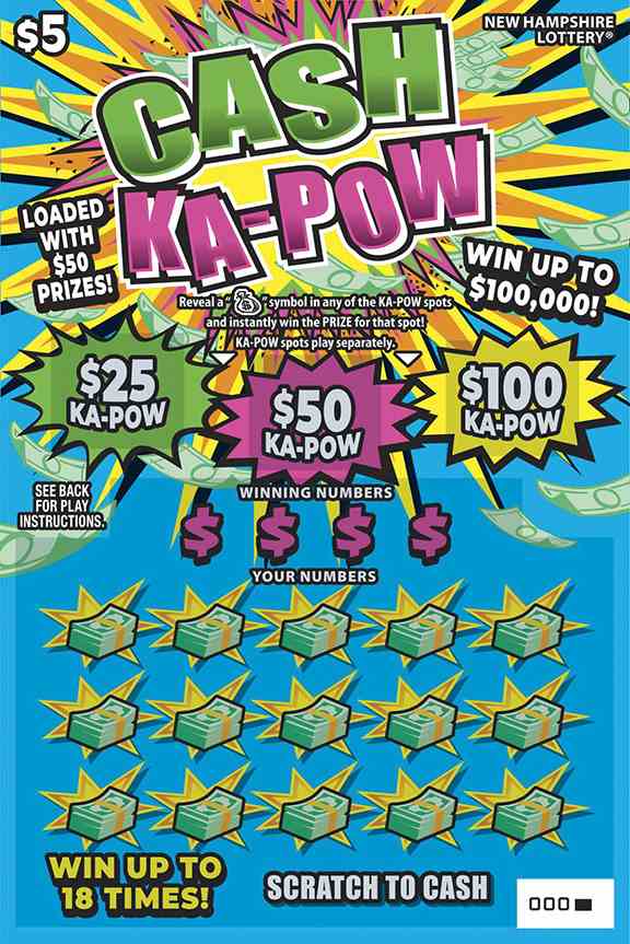 Cash Ka-Pow scratchcard - game number #1654 - front