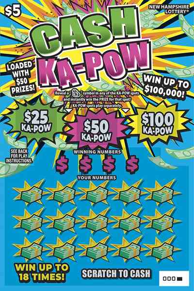 Cash Ka-Pow scratchcard - game number #1654 - front
