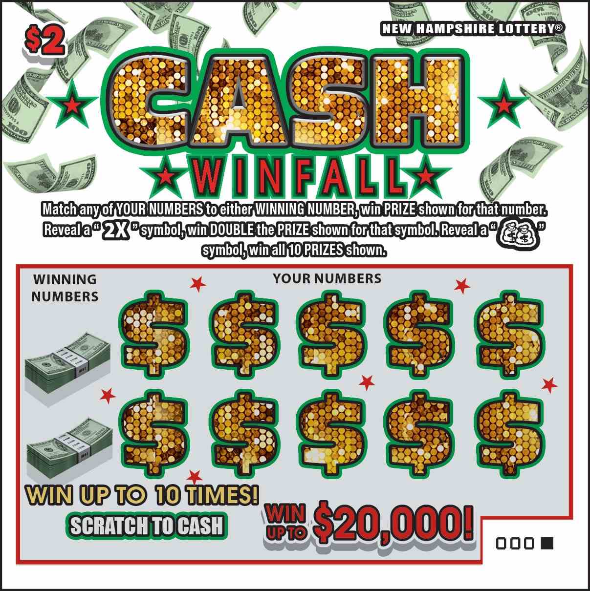 Cash Winfall scratchcard - game number #1617 - front