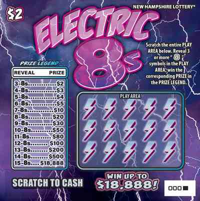 Electric 8S scratchcard - game number #1640 - front