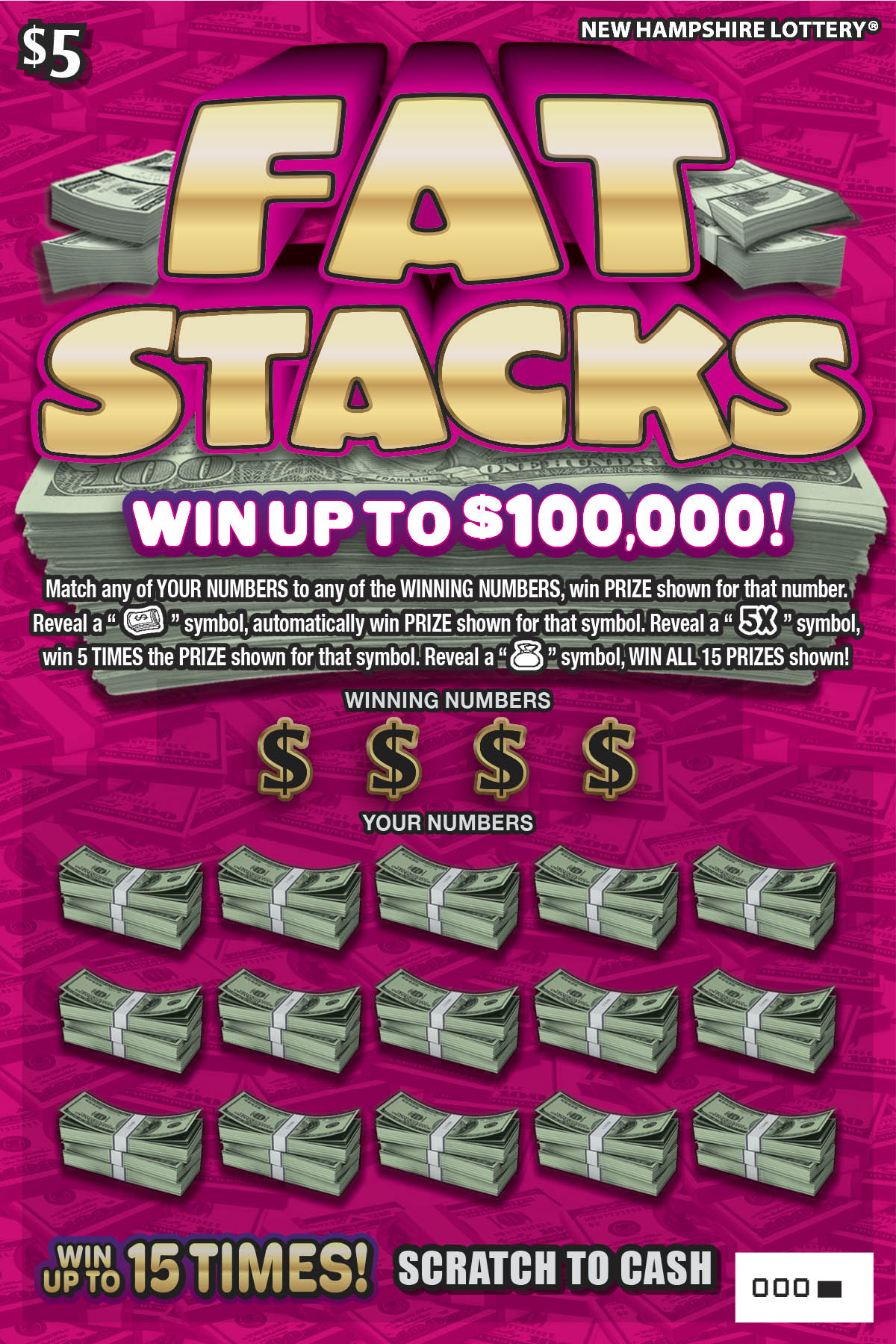 Fat Stacks scratchcard - game number #1694 - front