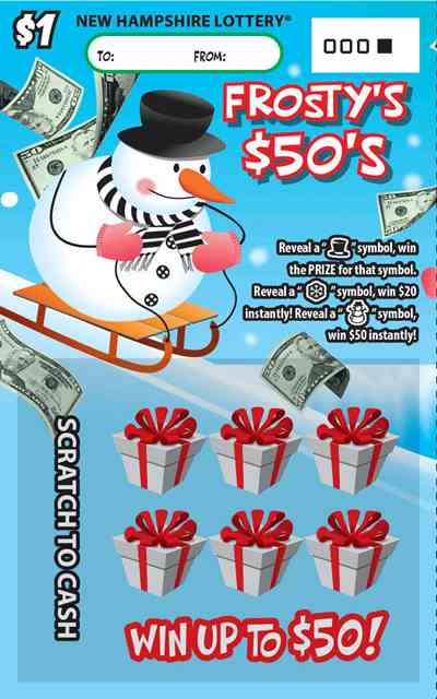 Frosty's $50'S scratchcard - game number #1677 - front