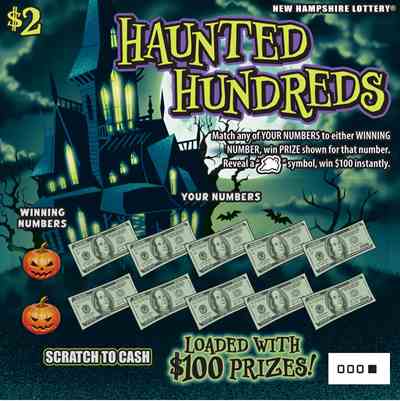 Haunted Hundreds scratchcard - game number #1672 - front