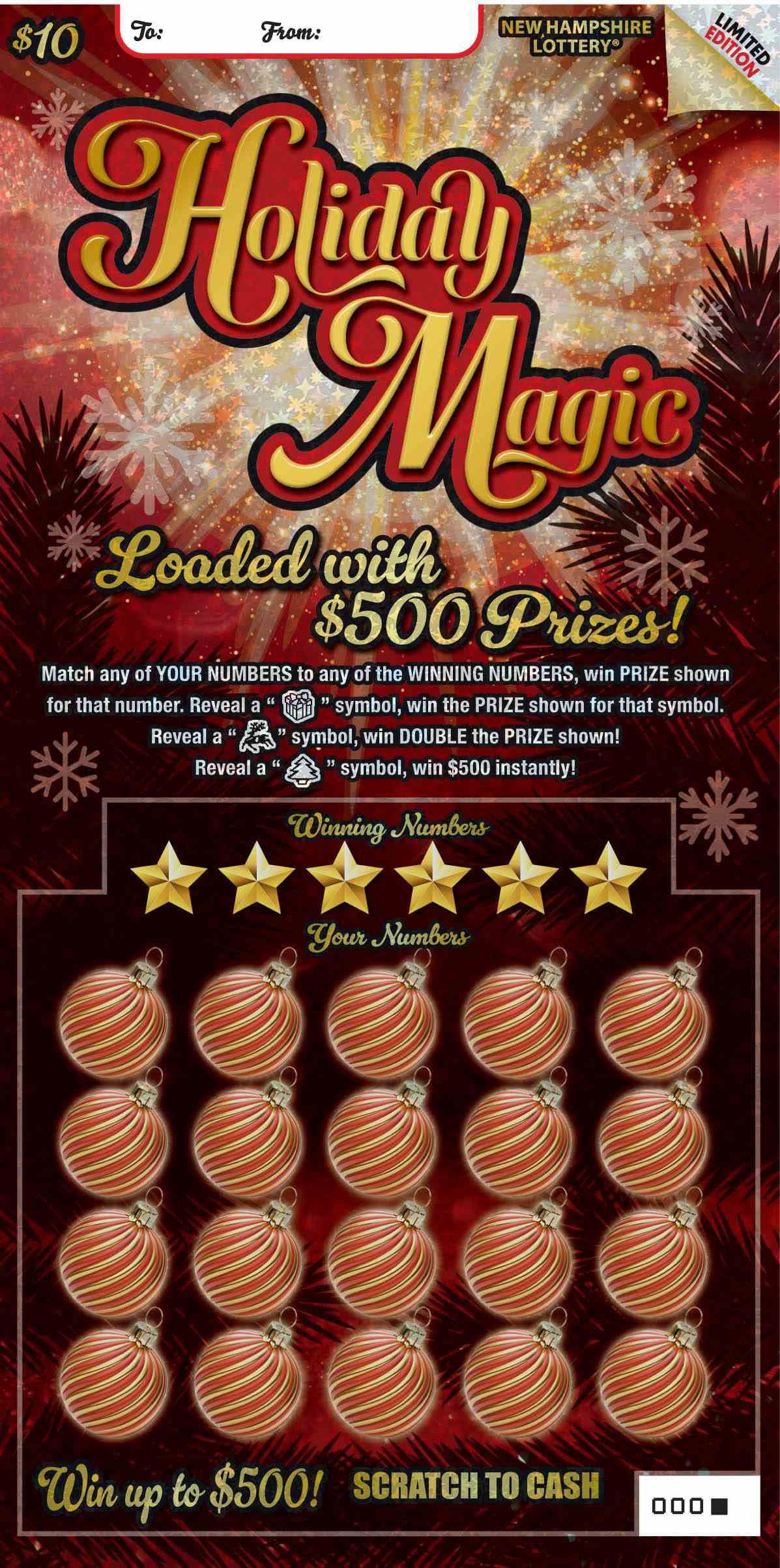 Holiday Magic scratchcard - game number #1680 - front