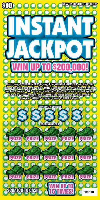Instant Jackpot scratchcard - game number #1567 - front