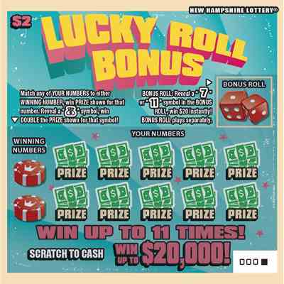 Lucky Roll Bonus scratchcard - game number #1642 - front