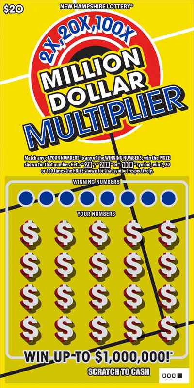 Million Dollar Multiplier scratchcard - game number #1465 - front