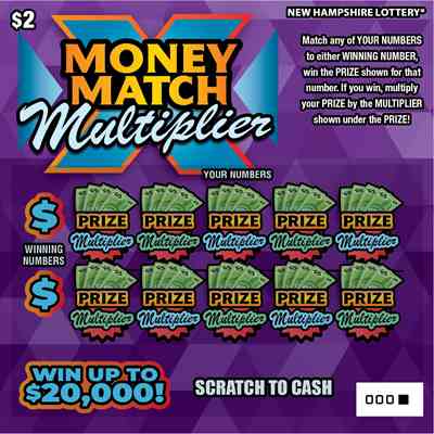 Money Match Multiplier scratchcard - game number #1569 - front