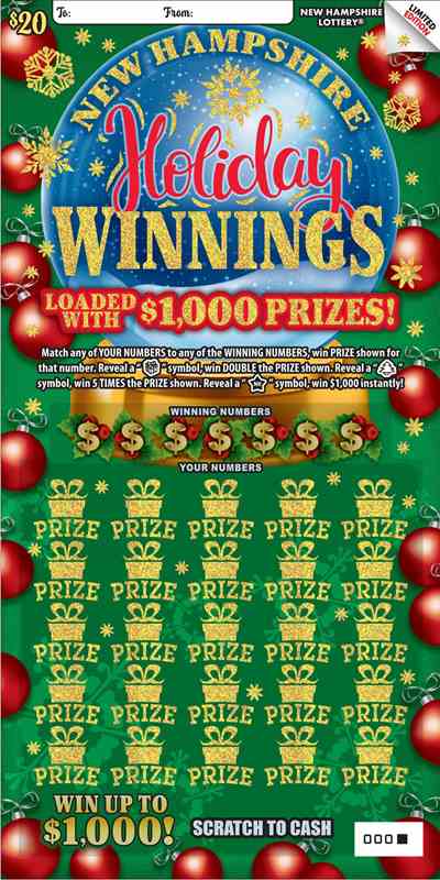 New Hampshire Holiday Winnings scratchcard - game number #1681 - front