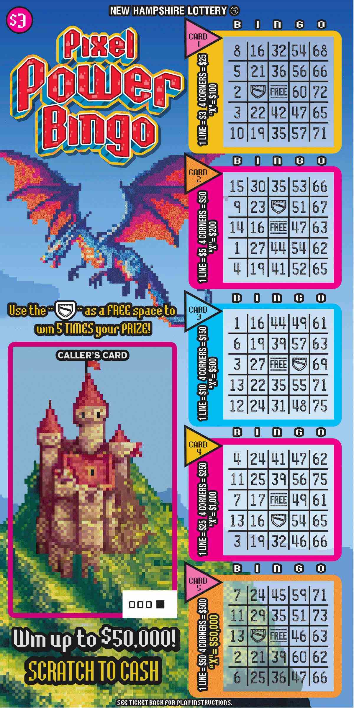 Pixel Power Bingo scratchcard - game number #1659 - front