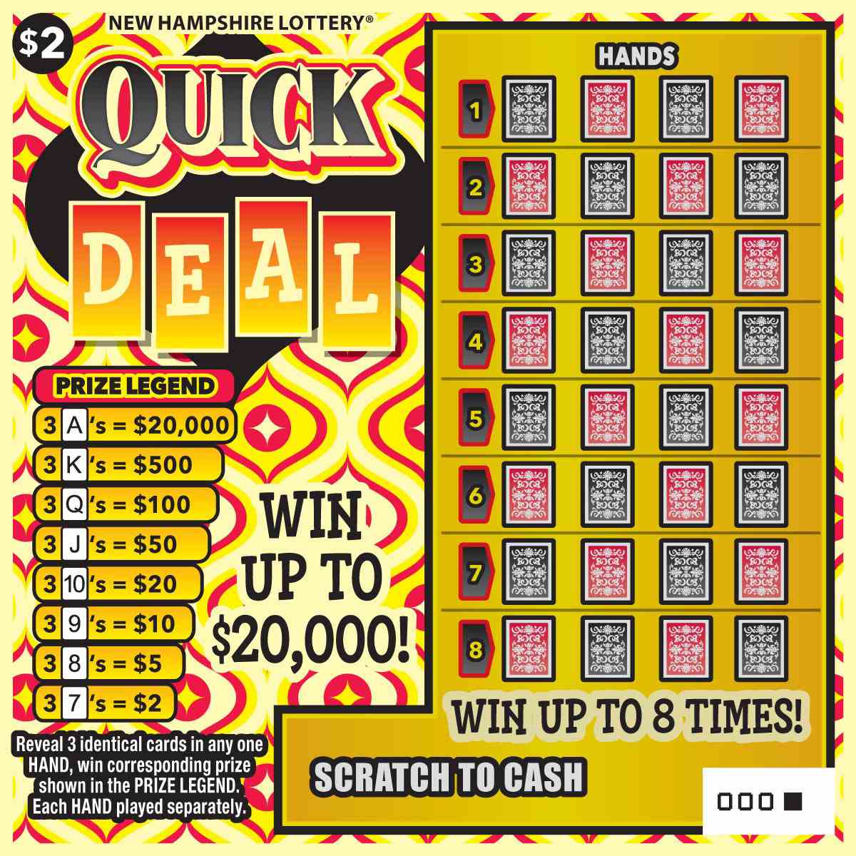 Quick Deal scratchcard - game number #1667 - front