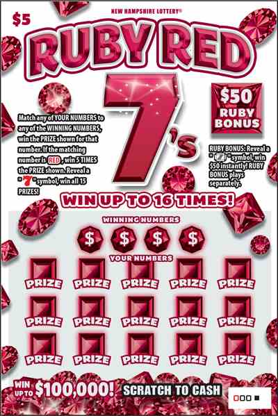 Ruby Red 7's scratchcard - game number #1616 - front