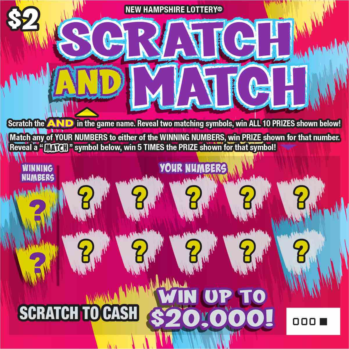 Scratch and Match scratchcard - game number #1597 - front