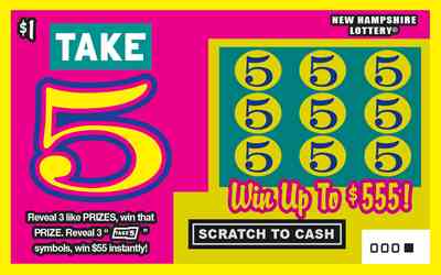 Take 5 scratchcard - game number #1622 - front