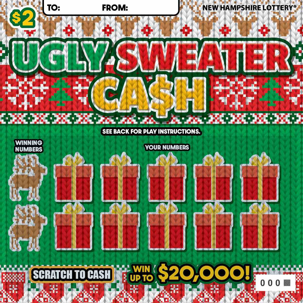 Ugly Sweater Cash scratchcard - game number #1715 - front