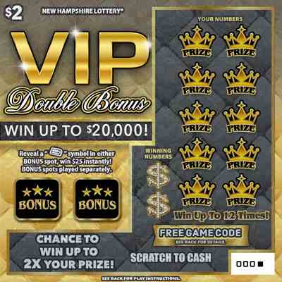 Vip Double Bonus scratchcard - game number #1684 - front